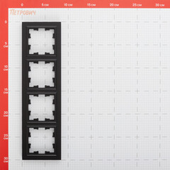 Рамка IEK Brite РУ-4-БрЧ четырехместная черная (BR-M42-K02) - фото 2