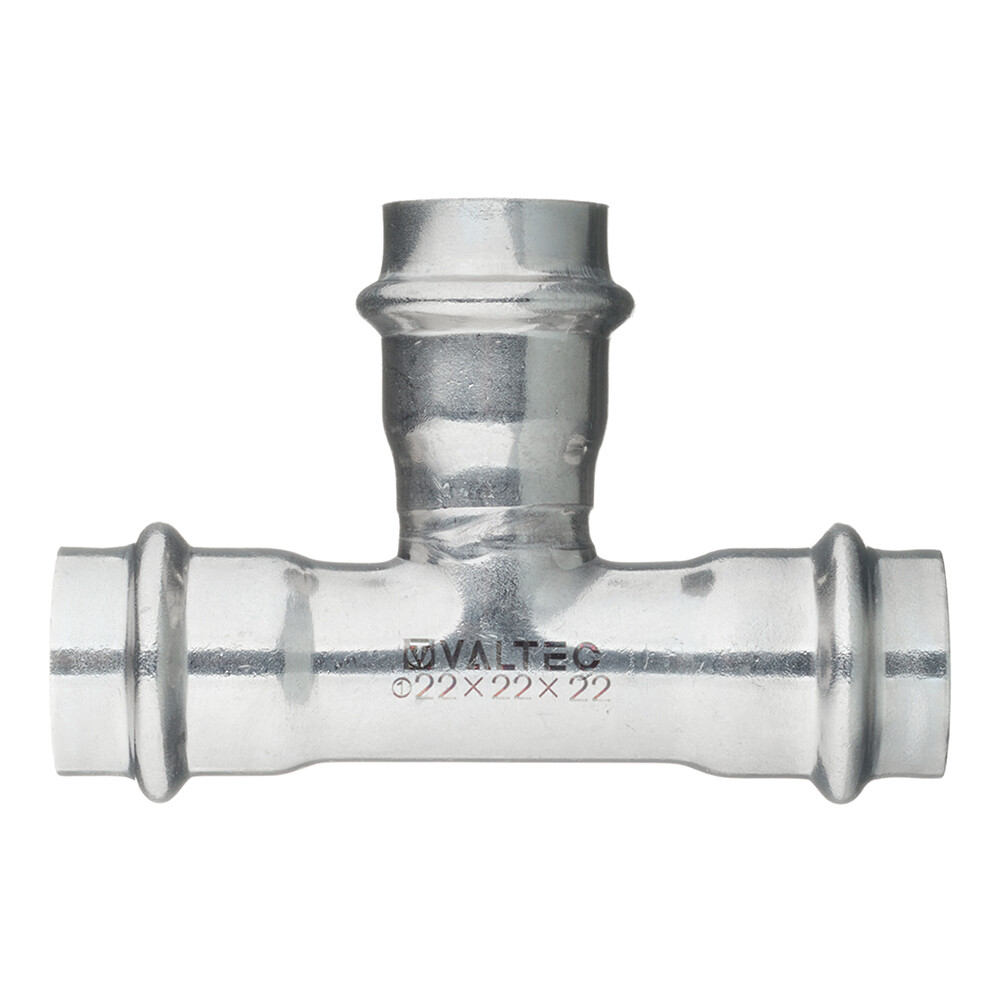 Изображение товара Тройник Valtec (VTi.931.I.222222) 22 х 22 х 22 мм нержавеющая сталь