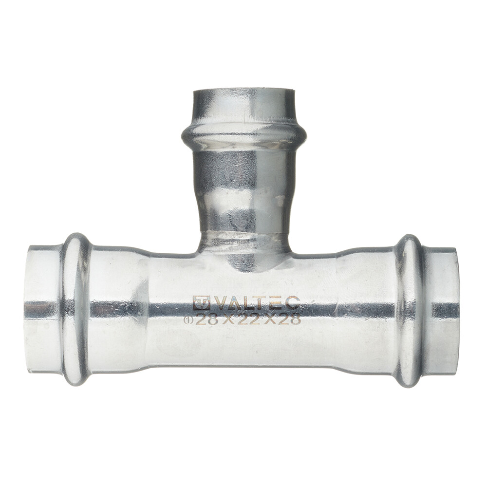 Изображение товара Тройник Valtec (VTi.931.I.282228) 28 х 22 х 28 мм нержавеющая сталь