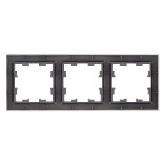 Рамка IEK Brite РУ-3-БрС трехместная сталь (BR-M32-K46) - фото 5