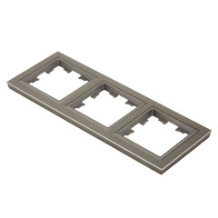 Рамка IEK Brite РУ-3-БрС трехместная сталь (BR-M32-K46) - фото 4