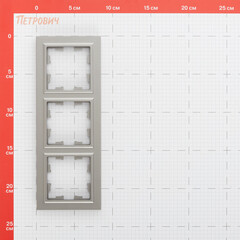 Рамка IEK Brite РУ-3-БрС трехместная сталь (BR-M32-K46) - фото 2