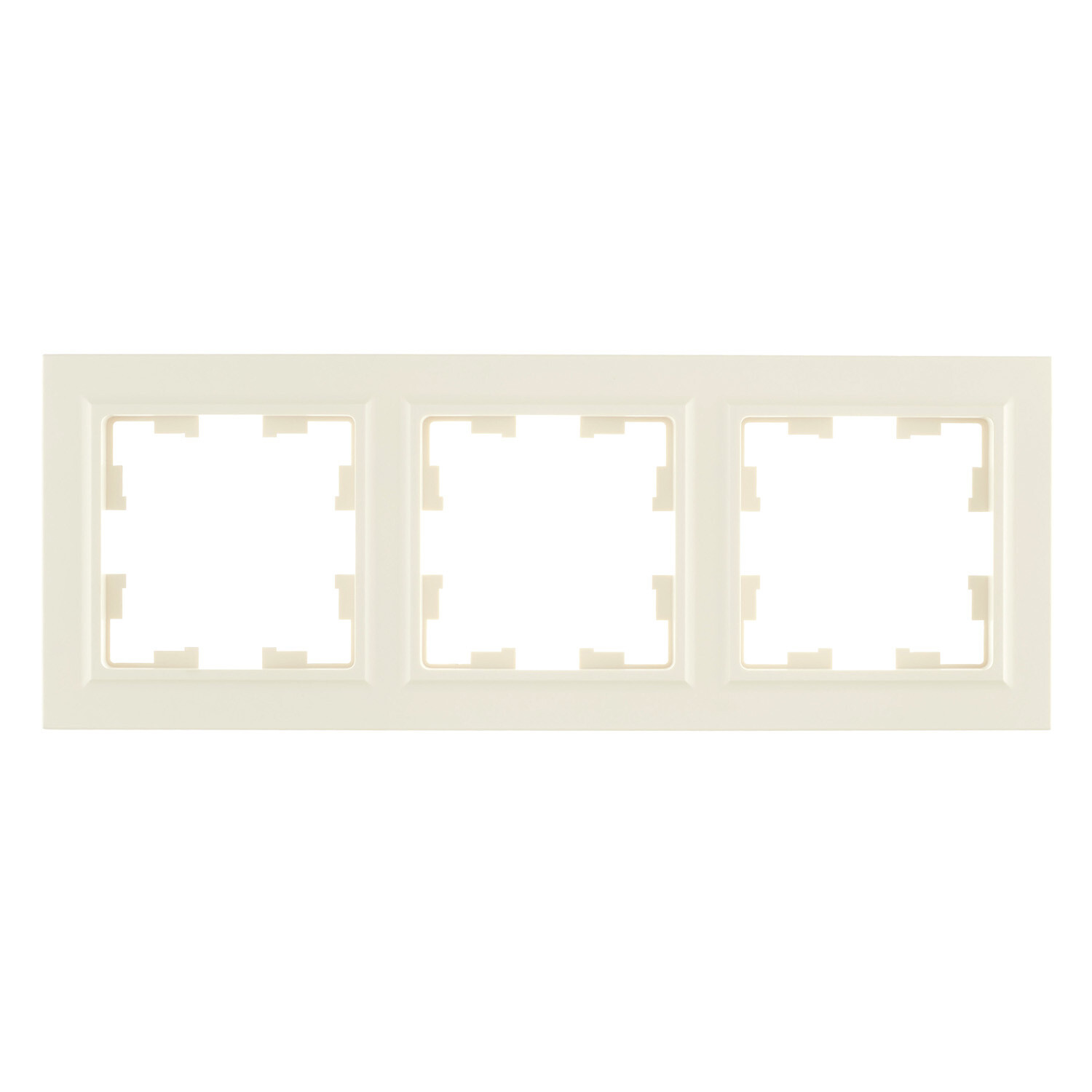 Изображение товара Рамка IEK Brite трехместная бежевая для розеток и выключателей