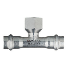 Изображение товара Тройник Valtec (VTi.932.I.150415) 15 мм х 1/2 ВР(г) х 15 мм нержавеющая сталь