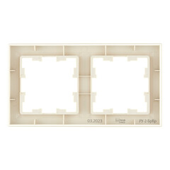 Рамка IEK Brite РУ-2-БрКр двухместная бежевая (BR-M22-K10) - фото 5