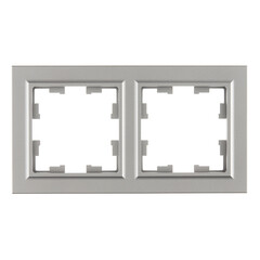 Изображение товара Рамка IEK Brite РУ-2-БрС-44 двухместная сталь (BR-M22-44-K46)