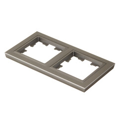 Рамка IEK Brite РУ-2-БрС-44 двухместная сталь (BR-M22-44-K46) - фото 4