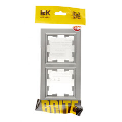 Рамка IEK Brite РУ-2-БрС-44 двухместная сталь (BR-M22-44-K46) - фото 3