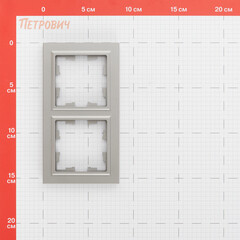 Рамка IEK Brite РУ-2-БрС-44 двухместная сталь (BR-M22-44-K46) - фото 2