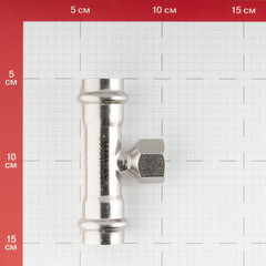 Тройник Valtec (VTi.932.I.220422) 22 мм х 1/2 ВР(г) х 22 мм нержавеющая сталь - фото 2