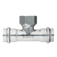 Тройник Valtec (VTi.932.I.220522) 22 мм х 3/4 ВР(г) х 22 мм нержавеющая сталь - фото 1