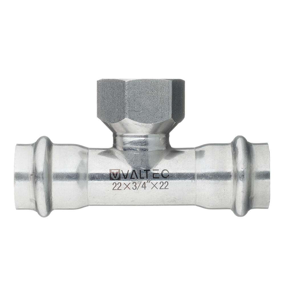 Изображение товара Тройник Valtec (VTi.932.I.220522) 22 мм х 3/4 ВР(г) х 22 мм нержавеющая сталь