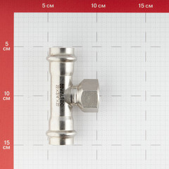 Тройник Valtec (VTi.932.I.220522) 22 мм х 3/4 ВР(г) х 22 мм нержавеющая сталь - фото 2