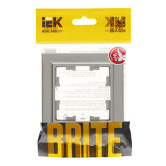 Рамка IEK Brite РУ-1-БрС одноместная сталь (BR-M12-K46) - фото 3