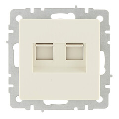 Розетка телефонная/компьютерная IEK Brite РК-Т12-БрКр встраиваемая бежевая (BR-KT20-O-1-K10) - фото 1