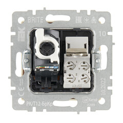 Розетка телефонная/компьютерная IEK Brite РК-Т12-БрКр встраиваемая бежевая (BR-KT20-O-1-K10) - фото 5