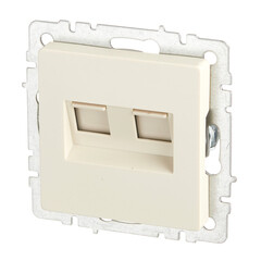 Розетка телефонная/компьютерная IEK Brite РК-Т12-БрКр встраиваемая бежевая (BR-KT20-O-1-K10) - фото 4