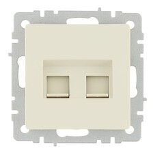 Розетка компьютерная IEK Brite РК10-2-БрКр встраиваемая бежевая 2хRJ45 (BR-K20-1-K10)