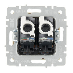 Розетка компьютерная IEK Brite РК10-2-БрКр встраиваемая бежевая 2хRJ45 (BR-K20-1-K10) - фото 5