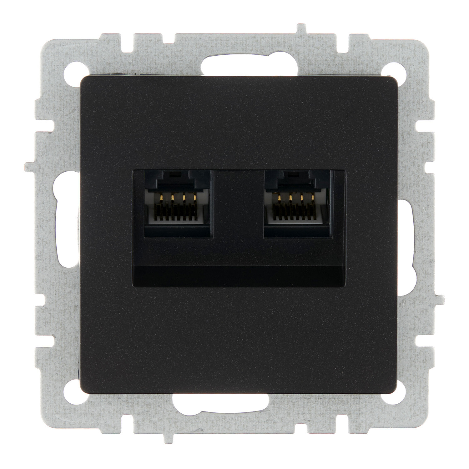 Изображение товара Розетка компьютерная IEK Brite РК10-2-БрЧ встраиваемая черная