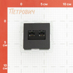 Розетка компьютерная IEK Brite РК10-2-БрЧ встраиваемая черная 2хRJ45 (BR-K20-1-K02) - фото 2