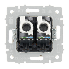 Розетка компьютерная IEK Brite РК10-2-БрБ встраиваемая белая 2хRJ45 (BR-K20-1-K01) - фото 5