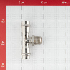 Тройник Valtec (VTi.933.I.150415) 15 мм х 1/2 НР(ш) х 15 мм нержавеющая сталь - фото 2