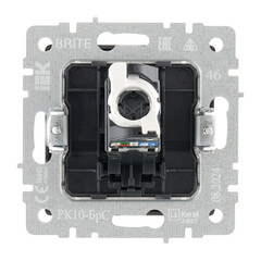 Розетка компьютерная IEK Brite РК10-БрС встраиваемая сталь (BR-K10-1-K46) - фото 5