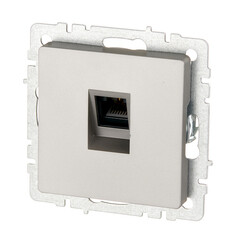 Розетка компьютерная IEK Brite РК10-БрС встраиваемая сталь (BR-K10-1-K46) - фото 4