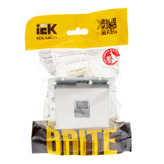 Розетка компьютерная IEK Brite РК10-БрС встраиваемая сталь (BR-K10-1-K46) - фото 3