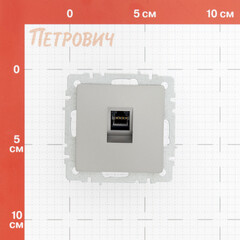 Розетка компьютерная IEK Brite РК10-БрС встраиваемая сталь (BR-K10-1-K46) - фото 2
