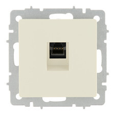 Розетка компьютерная IEK Brite РК10-БрКр встраиваемая бежевая (BR-K10-1-K10)
