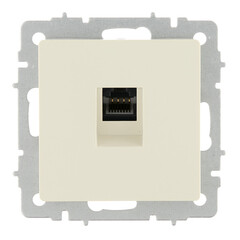 Розетка компьютерная IEK Brite РК10-БрКр встраиваемая бежевая (BR-K10-1-K10) - фото 1