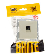 Розетка компьютерная IEK Brite РК10-БрКр встраиваемая бежевая (BR-K10-1-K10) - фото 3