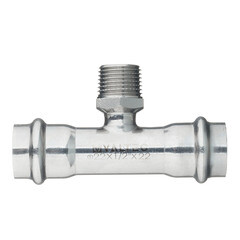 Тройник Valtec (VTi.933.I.220422) 22 мм х 1/2 НР(ш) х 22 мм нержавеющая сталь - фото 1