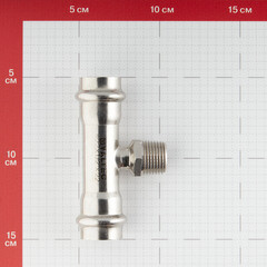 Тройник Valtec (VTi.933.I.220422) 22 мм х 1/2 НР(ш) х 22 мм нержавеющая сталь - фото 2