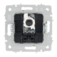 Розетка компьютерная IEK Brite РК10-БрБ встраиваемая белая (BR-K10-1-K01) - фото 5