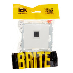 Розетка компьютерная IEK Brite РК10-БрБ встраиваемая белая (BR-K10-1-K01) - фото 3