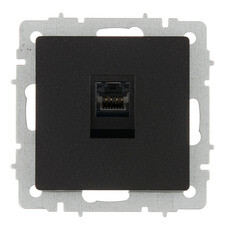 Розетка компьютерная IEK Brite РК10-БрЧ встраиваемая черная (BR-K10-1-K02)
