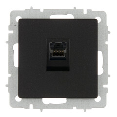 Розетка компьютерная IEK Brite РК10-БрЧ встраиваемая черная (BR-K10-1-K02) - фото 1