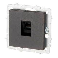 Розетка компьютерная IEK Brite РК10-БрЧ встраиваемая черная (BR-K10-1-K02) - фото 4