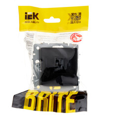 Розетка компьютерная IEK Brite РК10-БрЧ встраиваемая черная (BR-K10-1-K02) - фото 3