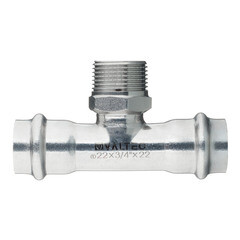 Изображение товара Тройник Valtec (VTi.933.I.220522) 22 мм х 3/4 НР(ш) х 22 мм нержавеющая сталь