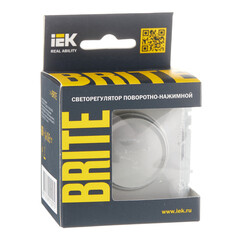 Диммер IEK Brite СС10-1-0-БрС встраиваемый сталь поворотно-нажимной (BR-D20-0600-K46) - фото 3
