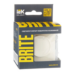 Диммер IEK Brite СС10-1-0-БрКр встраиваемый бежевый поворотно-нажимной (BR-D20-0600-K10) - фото 3