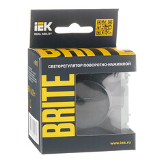 Диммер IEK Brite СС10-1-0-БрЧ встраиваемый черный поворотно-нажимной (BR-D20-0600-K02) - фото 3