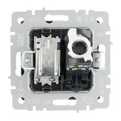 Розетка телевизионная/ компьютерная IEK Brite РТВ-РК12-БрС встраиваемая сталь (BR-AK20-1-K46) - фото 5