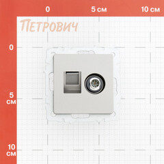Розетка телевизионная/ компьютерная IEK Brite РТВ-РК12-БрС встраиваемая сталь (BR-AK20-1-K46) - фото 2