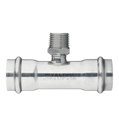 Изображение товара Тройник Valtec (VTi.933.I.280428) 28 мм х 1/2 НР(ш) х 28 мм нержавеющая сталь