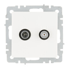 Изображение товара Розетка телевизионная/ SAT IEK Brite РТВ-РСп12-БрБ встраиваемая белая (BR-AF20-O-K01)